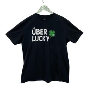 Volkswagen T Shirt Mens XL Black Uber Lucky Shamrock St Patricks Day Irish Tee